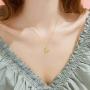 FENCCI Solid 14K Gold Heart Necklace Engraved I Love You Forever, 16+1+1