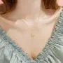 FENCCI Solid 14K Gold Heart Necklace Engraved I Love You Forever, 16+1+1 FENCCI Solid 14K Gold Heart Necklace Engraved I Love You Forever, 16+1+1