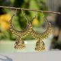 DOUVEI 4 Pairs/Set Indian Jhumka Jhumki Ethnic Dangle Earring Sets for Women Vintage Silver Gold Long Tassel Bell Drop Bollywood Earrings Boho Gypsy Jewelry
