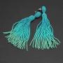 Turquoise Long Beaded Tassel Drop Dangle Fringe Bohemian Stud Earrings for Women Girls