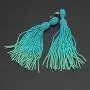 Turquoise Long Beaded Tassel Drop Dangle Fringe Bohemian Stud Earrings for Women Girls Turquoise Long Beaded Tassel Drop Dangle Fringe Bohemian Stud Earrings for Women Girls