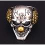 Skull Head Ring for Men, Joker Skull Ring, Gothic Clown Skull Ring Cocktail Party Ring, Vampire Skull Ring, Cool Devil Ring Halloween Biker, Vintage Punk Skull Jewelry Gift for Men Boys