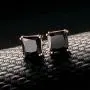 Lanroque Sterling Silver 6mm Princess Cut Cubic Zirconia Stud Earrings for Men and Women (Black CZ Rose Gold) Lanroque Sterling Silver 6mm Princess Cut Cubic Zirconia Stud Earrings for Men and Women (Black CZ Rose Gold)