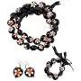 Hawaiian Plumeria Jewelry Set -Necklace, Bracelet, Earring for Luau Party, Graduation, Birthday. Made with Real Kukui Nut Lei with Hand Painted Flower, Tropical, Orchid Decoration Hawaiian Plumeria Jewelry Set -Necklace, Bracelet, Earring for Luau Party, Graduation, Birthday. Made with Real Kukui Nut Lei with Hand Painted Flower, Tropical, Orchid Decoration