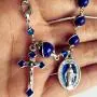 elegantmedical CATHOLIC Silver Wire Wraped Lapis lazul BEAD BRACELET ROSARY CROSS elegantmedical CATHOLIC Silver Wire Wraped Lapis lazul BEAD BRACELET ROSARY CROSS