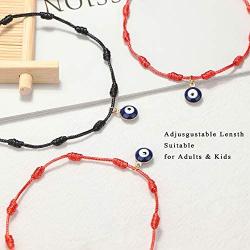 Besteel 8Pcs Evil Eye Bracelets Ojo Turco Kabbalah Protection Red String Handmade Amulet Nazar Adjustable Friendship Bracelets for Families BestFriend