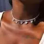Zoestar Butterfly Choker Necklace Gorgeous Crystal Pendant Necklaces Sparkly Butterfly Chain Jewelry for Women (Silver)