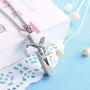 MEMORIALU Cross Urn Necklaces for Ashes Cremation Crucifix Keepsake Memorial Pendant Necklace