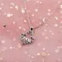 BAUNA Greek Sorority Gift Pink and Green Rhinestone 1908 Pendant Necklace Jewelry Graduation Gifts for Her