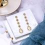 BriLove Womens Elegant Wedding Bridal Crystal Beaded Teardrop Chandelier Dangle Earrings
