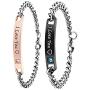 SXNK7 Gift for Lover His Queen Her King Stainless Steel Couple Bracelets for Women Men Jewelry Matching Set