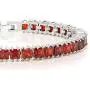 Gem Stone King 15.00 Ct Sparkling Princess Cut Cubic Zirconia CZ Tennis Bracelet 7 Inch