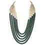 Aheli Elegant Indian Ethnic Traditional Layered Beaded Long Kundan Necklace Earring Set Bollywood Wedding Party Jewelry for Women