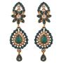 I Jewels Traditional Gold Plated Elegantly Handcrafted Stone Jewellery Set with Maang Tikka for Women M4031Sb (Turquoise/Bluish Green)