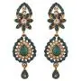 I Jewels Traditional Gold Plated Elegantly Handcrafted Stone Jewellery Set with Maang Tikka for Women M4031Sb (Turquoise/Bluish Green)