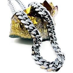 9MM Gold Cuban Chain for Men, Women with up to 22X More Real 14k White Gold Plating Than Other Fashion Jewelry Hip hop - Free Lifetime Replacement Guarantee