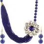 Efulgenz Fashion Chunky Multi Layered Faux Pearl Crystal Floral Statement Necklace Earrings Costume Jewelry Set (Color Options)