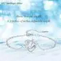 MEDWISE Sterling Silver Lucky Horse Bracelet for Her Love Heart Horse Chain Charm Bracelets Jewelry Gifts for Women Girls