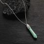 KWHY Healing Crystal Necklace for Women Men Hexagonal Natural Quartz Stone Pendant Gemstones Jewelry Pendulum Crystal Divination with Two Different Chains