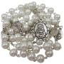 TALISMAN4U Seven Sorrows of Mary Rosary Chaplet White Glass Beads Catholic Jewelry Necklace for Women with Rosary Box