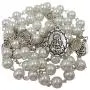 TALISMAN4U Seven Sorrows of Mary Rosary Chaplet White Glass Beads Catholic Jewelry Necklace for Women with Rosary Box