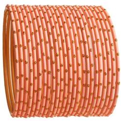 Touchstone New Colorful Bangle Collection Indian Bollywood Exclusive Golden Glaze Color Designer Jewelry Special Large Size Bangle Bracelets. Set of 24 for Women.