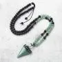 Top Plaza Natural Stone Healing Crystal Triangle Pointed Gemstone Pendant Necklace Crescent Moon Jewelry Adjustable Lava Rock Beads Necklaces for Women Men Top Plaza Natural Stone Healing Crystal Triangle Pointed Gemstone Pendant Necklace Crescent Moon Jewelry Adjustable Lava Rock Beads Necklaces for Women Men
