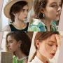 Fashion Earrings for Women Trendy Teen Girls Boho Dangle Earring & Pearl Stud Jewelry Set, Acrylic Drop Rattan Leather Earring for Birthday Party/Valentine/Christmas Gifts