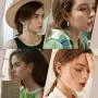 Fashion Earrings for Women Trendy Teen Girls Boho Dangle Earring & Pearl Stud Jewelry Set, Acrylic Drop Rattan Leather Earring for Birthday Party/Valentine/Christmas Gifts