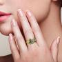 Santuzza Butterfly Ring 925 Sterling Silver Green Spinel Gold Star Flower Dangle Rings Jewelry for Women