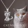 LUHE S925 Sterling Silver Cat Pendant Necklaces Jewelry Gifts for Little Teen Girls Daughter Women Cat Lover LUHE S925 Sterling Silver Cat Pendant Necklaces Jewelry Gifts for Little Teen Girls Daughter Women Cat Lover