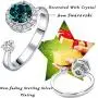 Bling Toman Fidget Ring Womens Band Ring Cubic Zirconia Spinner Ring Gift for Valentines Day, Girls Rotatable Ring Relieving Stress