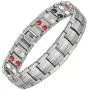 Feraco Magnetic Bracelets for Men Pain Relief Titanium Steel Double Row Strong Magnets Bracelet with Unique Blue Line, Adjustable Bracelet Feraco Magnetic Bracelets for Men Pain Relief Titanium Steel Double Row Strong Magnets Bracelet with Unique Blue Line, Adjustable Bracelet