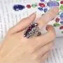 Retro Cocktail Statement Ring Crystal Engagement Wedding Rings Flower and Leaf Rhinestone Band Ring Fashion Jewelry for Women Girl