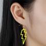 BELUCKIN Multicolor Acrylic Exaggerated Party Women Lightning Bolt Dangle Earrings Accessories Jewelry