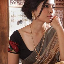 Tarinika Indian Traditional Nakshatra CZ Long Necklace set for women and Girl - White Red Green