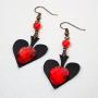 RareLove Vintage Lolita Red Rhinestone Teardrop with Butterfly Dangle Earrings
