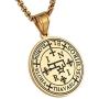 HZMAN Stainless Steel Sigil of Archangel Thavael Talisman Pendant Necklace 22+2 Inch Chain