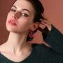 NORTHSTAR PEARLS AND JEWELRY: Red Color Rose and Heart Earrings, drop Hang Dangle Earrings.