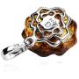Ian and Valeri Co. Amber Sterling Silver Rose Pendant Necklace Chain 18 Inches