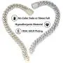 Luxfine 12mm Iced Out Cuban Link Chain 14K REAL Gold Plated Hypoallergenic Hip Hop Jewelry 5A+ Cubic Zirconia Prong-setting Necklace for Men Women Choker Christmas Birthday Gift