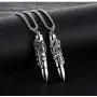 Dragon Bullet Dagger Necklace for Men or Women Stainless Steel Punk Gothic Vintage Look Mythical Pendant with Chain Fantasy Fashion Jewelry by Ginger Lyne Dragon Bullet Dagger Necklace for Men or Women Stainless Steel Punk Gothic Vintage Look Mythical Pendant with Chain Fantasy Fashion Jewelry by Ginger Lyne