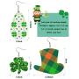 20 Pairs St Patricks Day Faux Leather Earrings Clover Teardrop Dangle Earrings