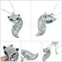 Hslsmxy Women Long Necklace Fox Snake Serpent Swan Dancing Girl Shaped Crystal Pendant Necklaces Sweater Casual Formal Dressing Decoration Fashion Jewelry for Girls Friends