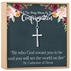 Confirmation Gift Necklace: Holy Confirmation for Girls, Christian Faith, Infinity Cross (silver-plated-brass, NA)