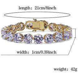JINAO 18K Gold Plated 1 Row 10MM Lab Simulated Diamond Iced Out Chain Mens Hiphop Tennis Necklace …