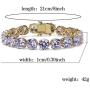 JINAO 18K Gold Plated 1 Row 10MM Lab Simulated Diamond Iced Out Chain Mens Hiphop Tennis Necklace …