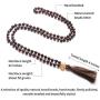 PNEIME Sandalwood Mala Beads 108 Necklace, Wood Mala Necklace, Hand Knotted Tibetan Wooden Prayer beads, Japa Mala Meditation Beads Yoga Necklace