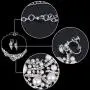 EVER FAITH Silver-Tone Crystal Cream Simulated Pearl Vine Necklace Earrings Set Clear EVER FAITH Silver-Tone Crystal Cream Simulated Pearl Vine Necklace Earrings Set Clear