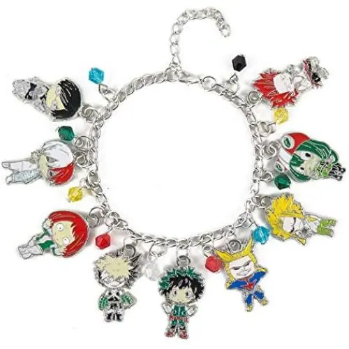 BluMou My Hero Academia Bracelet for Women Girls Deku MHA Charm Bracelet Anime Manga Cartoon Cosplay Props Jewelry Gifts BluMou My Hero Academia Bracelet for Women Girls Deku MHA Charm Bracelet Anime Manga Cartoon Cosplay Props Jewelry Gifts